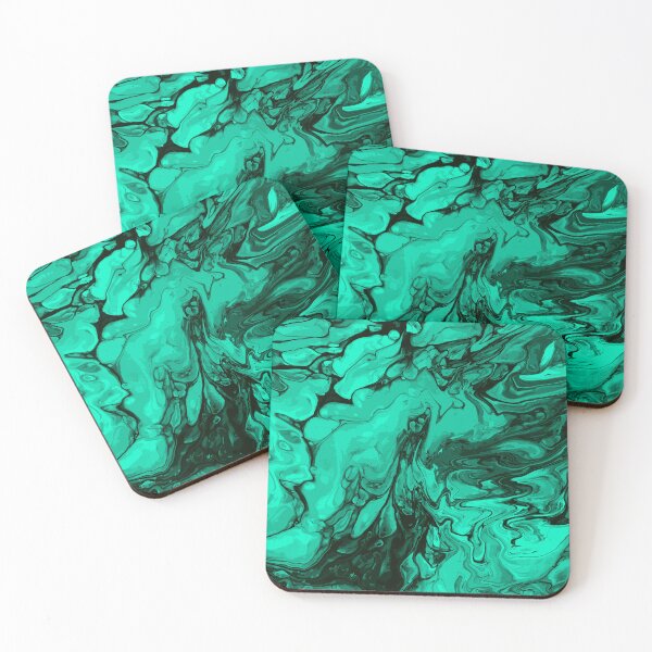 Artikelvorschau, Vivid Green Palette 6 Marble Fluid Art entworfen und verkauft von Janzay.