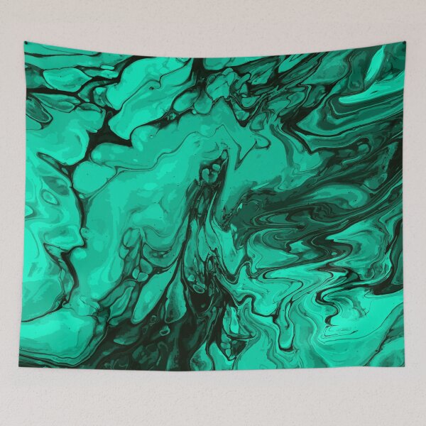 Artikelvorschau, Vivid Green Palette 6 Marble Fluid Art entworfen und verkauft von Janzay.