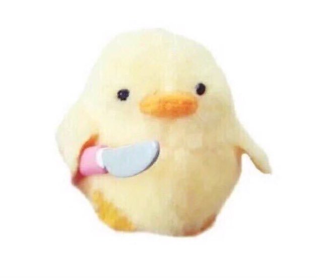 duck holding knife plush