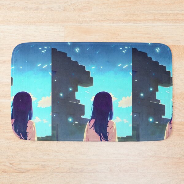 Item preview, Cute Anime Girl Blue Spark Lights Castle Landscape designed and sold by Trendy-Now.