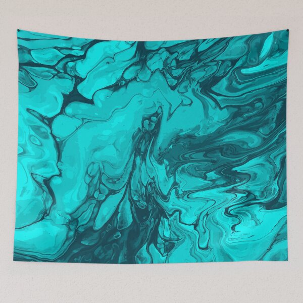 Artikelvorschau, Vivid Blue Palette 1 Marble Fluid Art entworfen und verkauft von Janzay.