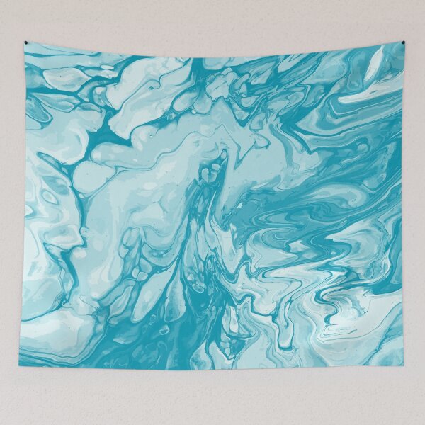 Artikelvorschau, Vivid Blue Palette 3 Marble Fluid Art entworfen und verkauft von Janzay.
