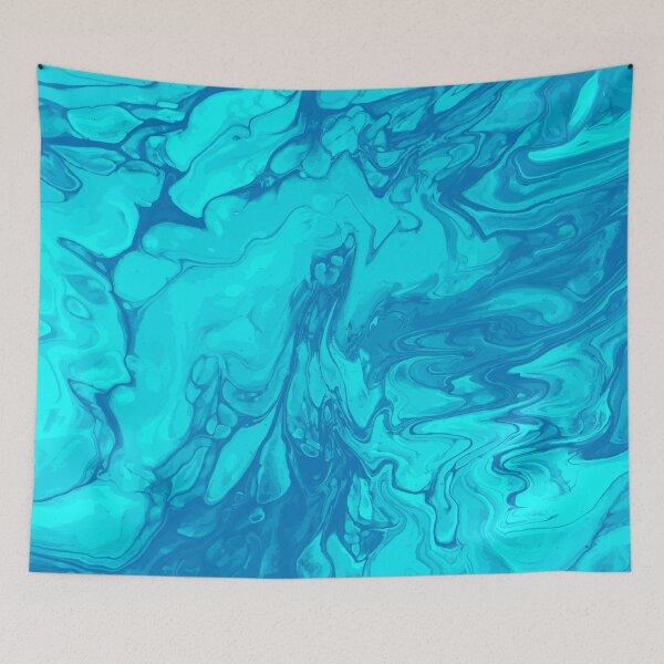 Artikelvorschau, Vivid Blue Palette 4 Marble Fluid Art entworfen und verkauft von Janzay.