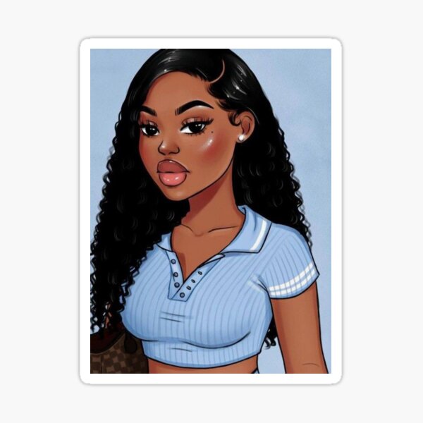 "Pretty black girl with full lips" Sticker for Sale by Patricia256