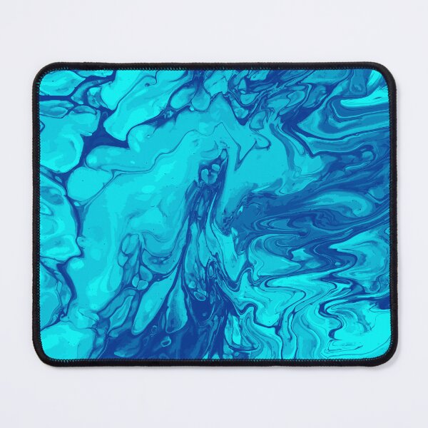 Aperçu de l'œuvre Vivid Blue Palette 5 Marble Fluid Art créée et vendue par Janzay.