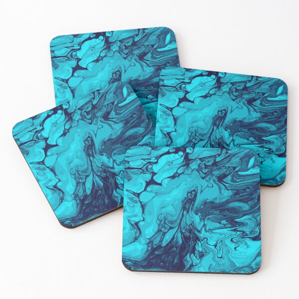 Artikelvorschau, Vivid Blue Palette 6 Marble Fluid Art entworfen und verkauft von Janzay.