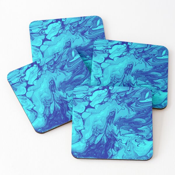 Artikelvorschau, Vivid Blue Palette 7 Marble Fluid Art entworfen und verkauft von Janzay.