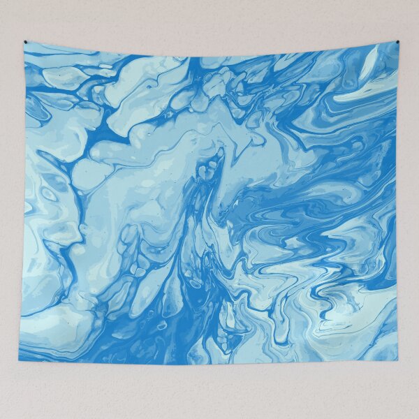 Aperçu de l'œuvre Vivid Blue Palette 8 Marble Fluid Art créée et vendue par Janzay.