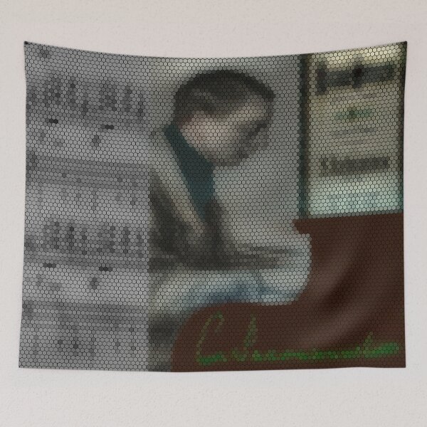 Item preview, AMAZING PAINTING ABSTRACT PORTRAIT OF SERGEI RACHMANINOFF PIANIST MUSICIAN COMPOSER - CLASSICAL MUSIC SCORE - PATCHWORK SIGNATURE designed and sold by Ralek.