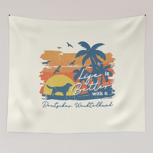 Item preview, Life is Better With Deutscher Wachtelhund Beach Sunset Retro Vintage designed and sold by rafaeltto.