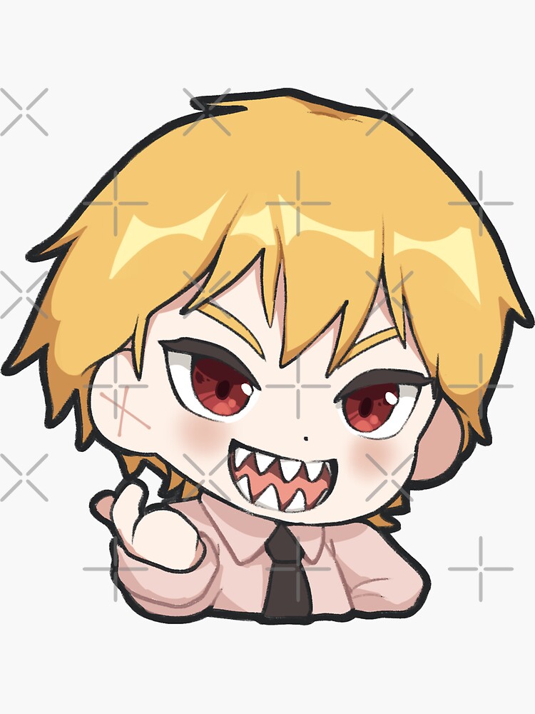 Denji Chainsaw Man Chibi Kawaii Sticker Emoji Icon Sticker For