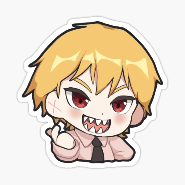 "Denji Chainsaw Man Chibi Kawaii Sticker Emoji Icon " Sticker for