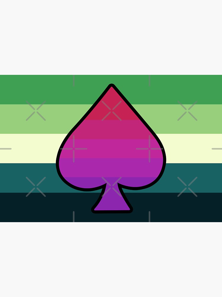 Aceflux And Aromantic Spectrum Pride Flag With Ace Of Spades Sticker