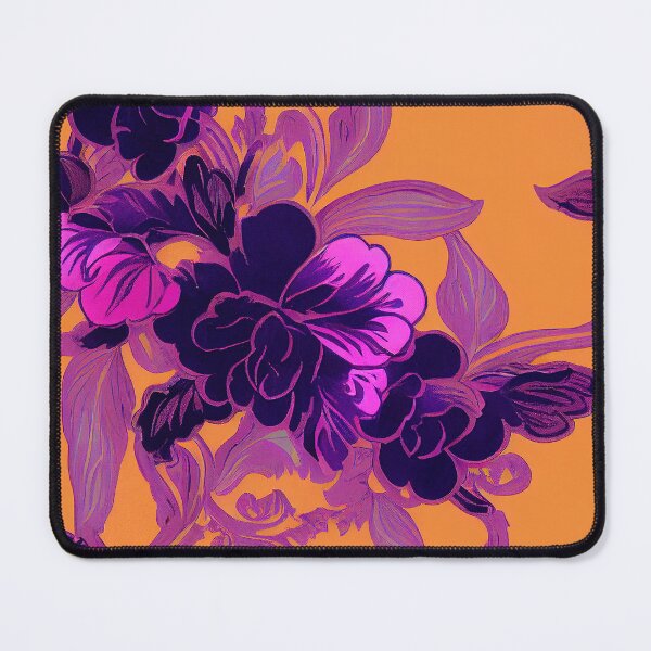 Item preview, Florally Purple on Orange #1 designed and sold by Patternifico.