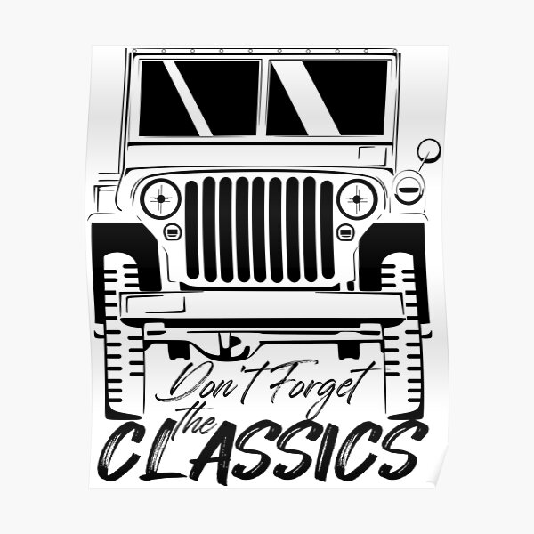 "JEEP WILLYS CLASSIC 4X4" Poster for Sale by retroDraw Redbubble