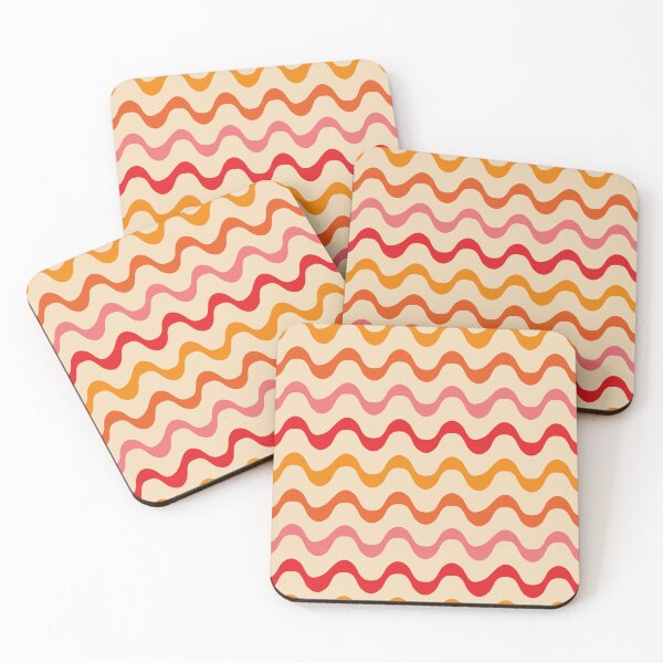 Item preview,  Retro 70s   Abstract groovy Waves Pattern in pink, orange and tangerine  designed and sold by Yasminepatterns .