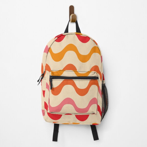 Item preview, Retro 70s Abstract groovy Waves Pattern in pink, orange and tangerine designed and sold by Yasminepatterns .