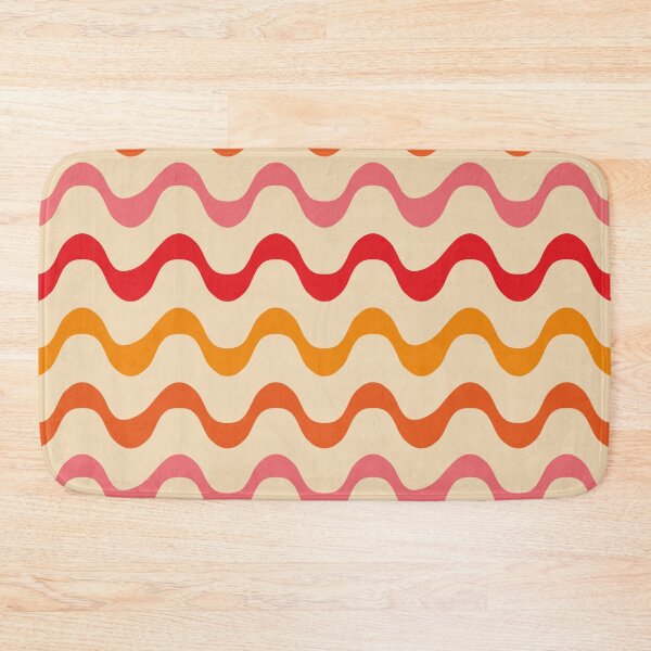 Item preview,  Retro 70s   Abstract groovy Waves Pattern in pink, orange and tangerine  designed and sold by Yasminepatterns .