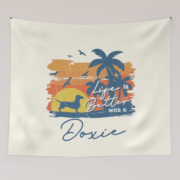 Item preview, Life is Better With Doxie Beach Sunset Retro Vintage designed and sold by rafaeltto.