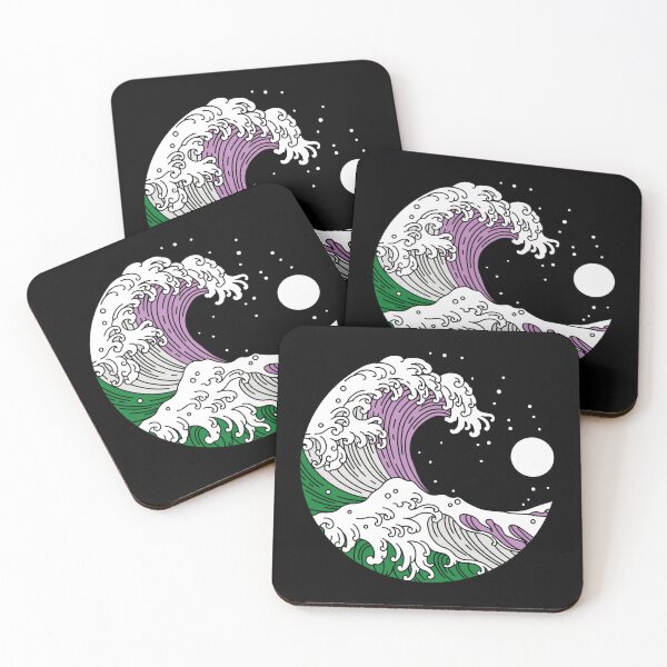 Item preview, Great Wave of Kanagawa Genderqueer Flag Gender Queer Pride designed and sold by Queer Pride Shop.