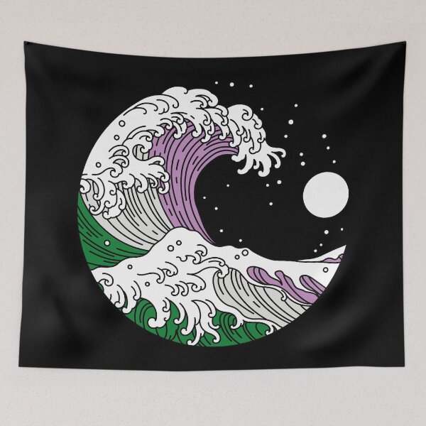 Item preview, Great Wave of Kanagawa Genderqueer Flag Gender Queer Pride designed and sold by Queer Pride Shop.