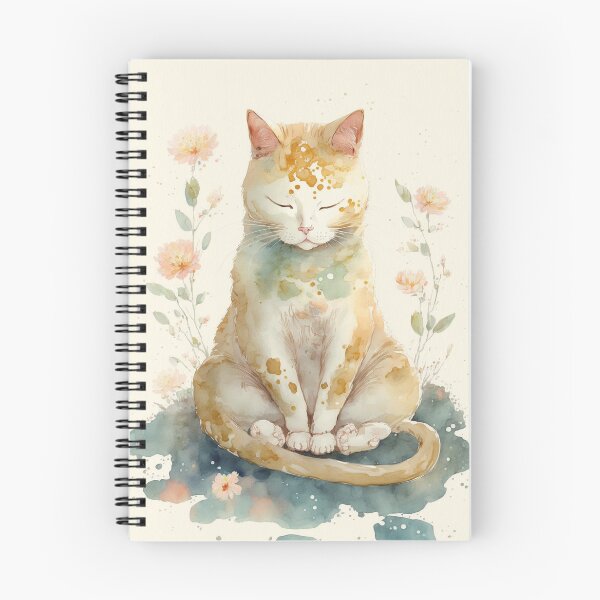 Item preview, Meditating cat in lotus watercolor 10 designed and sold by printiesart.