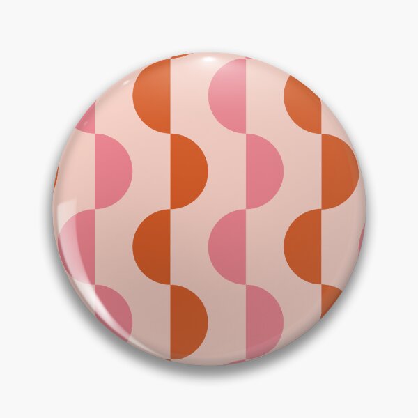 Item preview, Minimalist Mid century modern abstract orange and pink half circles pattern  designed and sold by Yasminepatterns .