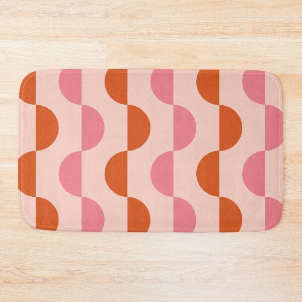 Item preview, Minimalist Mid century modern abstract orange and pink half circles pattern  designed and sold by Yasminepatterns .