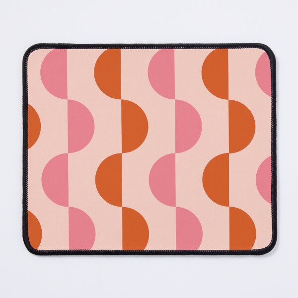 Item preview, Minimalist Mid century modern abstract orange and pink half circles pattern designed and sold by Yasminepatterns .