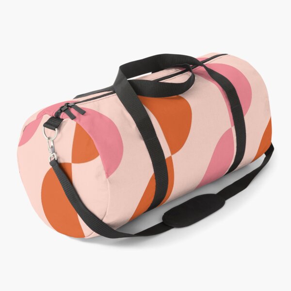 Item preview, Minimalist Mid century modern abstract orange and pink half circles pattern  designed and sold by Yasminepatterns .