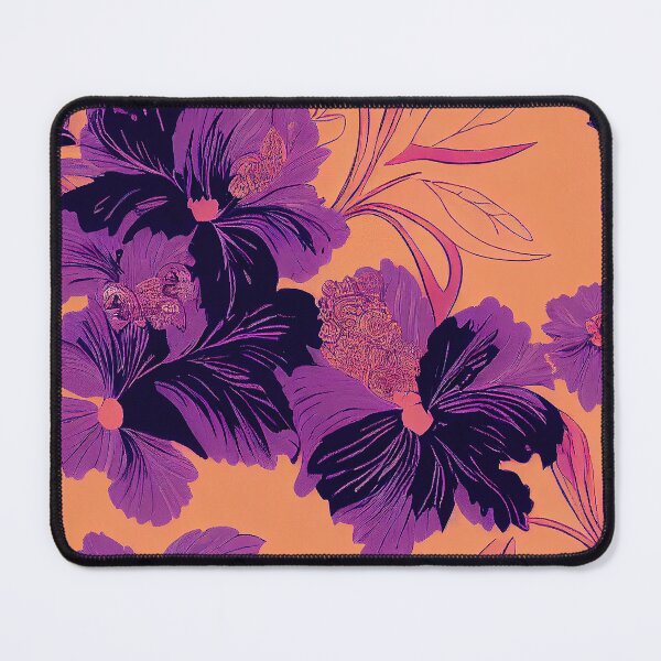 Item preview, Florally Purple on Orange #2 designed and sold by Patternifico.