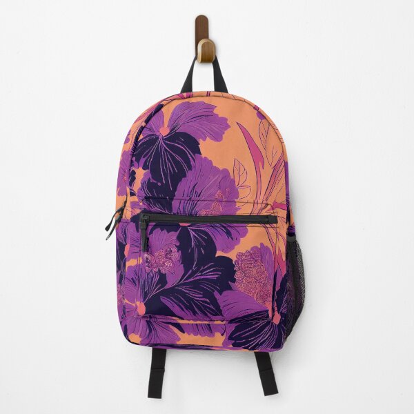 Item preview, Florally Purple on Orange #2 designed and sold by Patternifico.