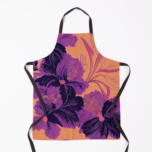 Item preview, Florally Purple on Orange #2 designed and sold by Patternifico.