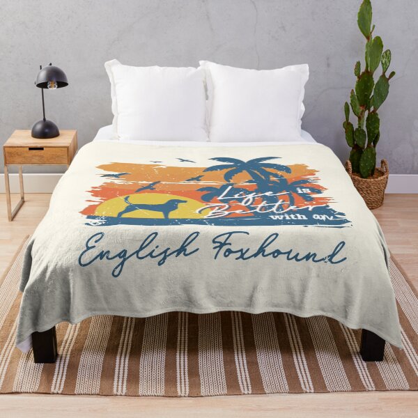 Item preview, Life is Better With English Foxhound Beach Sunset Retro Vintage designed and sold by rafaeltto.