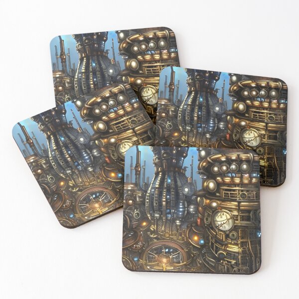 Item preview, Steampunk Futuristic City designed and sold by AiArtistD.