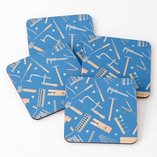 Item preview, Metalsmith's tools pattern jewelry making jeweler gift tool addiction blue motive designed and sold by MetalicBabe.