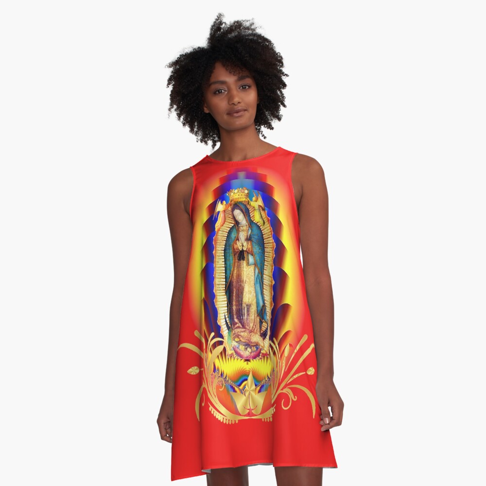 "Our Lady of Guadalupe 04 New Zarape" ALine Dress by hispanicworld