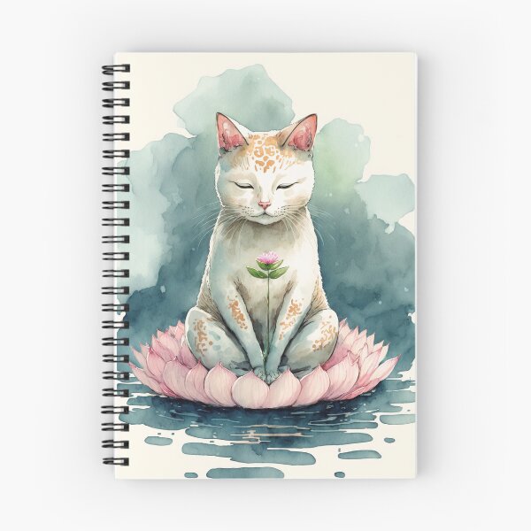 Item preview, Meditating cat in lotus watercolor 16 designed and sold by printiesart.