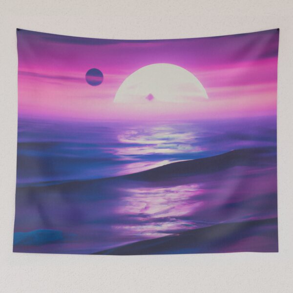 Item preview, Deviant Art: Blood Moon setting over blue ocean waves designed and sold by Chris Purdy.