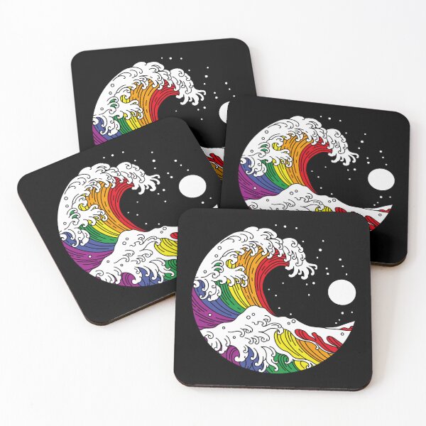 Item preview, Great Wave of Kanagawa LGBTQ+ Pride Rainbow Flag designed and sold by Queer Pride Shop.