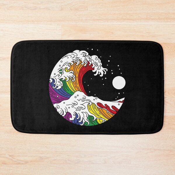 Item preview, Great Wave of Kanagawa LGBTQ+ Pride Rainbow Flag designed and sold by Queer Pride Shop.