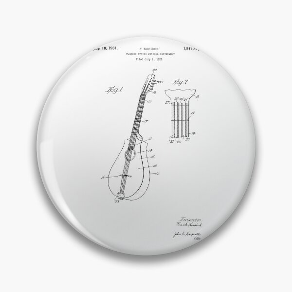 Item preview, Patent Of A Plucked String Instrument - F. Kordick - August 18, 1931 - Black Version designed and sold by Aliasandco.