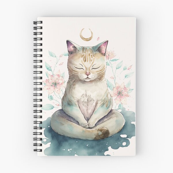 Item preview, Meditating cat in lotus watercolor 18 designed and sold by printiesart.