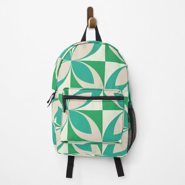 Item preview, Minimalist Mid century modern mint green geometric leaves pattern designed and sold by Yasminepatterns .