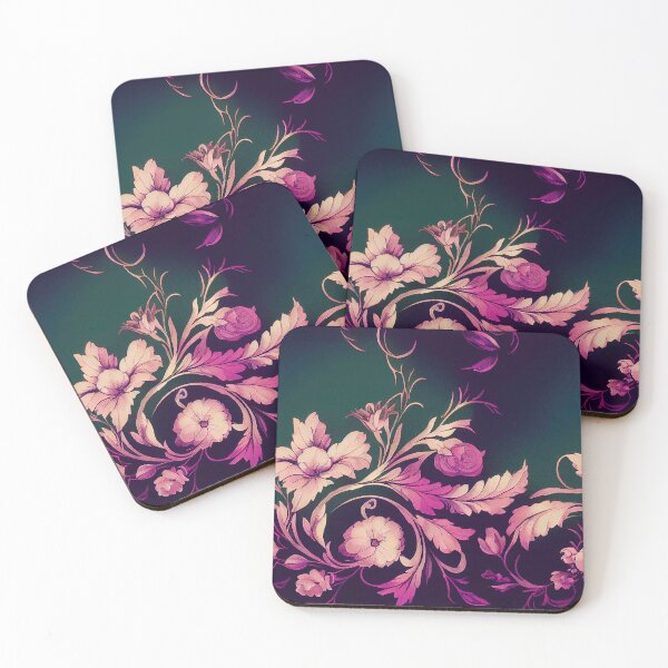 Item preview, Florally Pink and Purple on Dark Teal designed and sold by Patternifico.