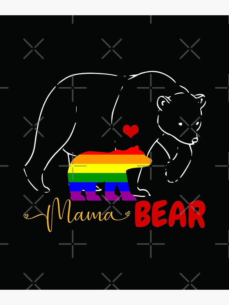 Lgbt Mama Bear Gay Pride Equal Rights Rainbow Mom Love Hug Poster For