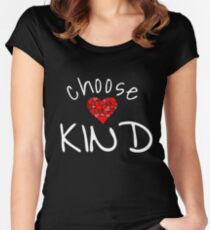 Wählen Sie freundliches Hemd Anti-Mobbing-Herz-T-Shirt Tailliertes Rundhals-Shirt