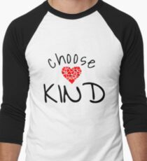 Wählen Sie freundliches Hemd Anti-Mobbing-Herz-T-Shirt Baseballshirt mit 3/4-Arm