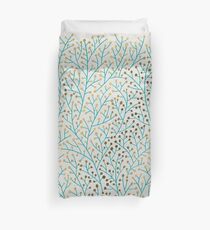 Turquoise & Gold Berry Branches Duvet Cover
