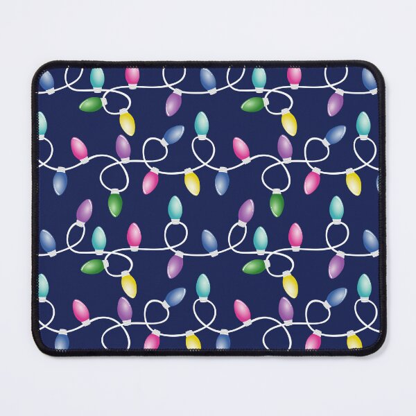 Item preview, Christmas Lights Pattern On Blue Background - Tree Lights designed and sold by Ayesha Saleem.
